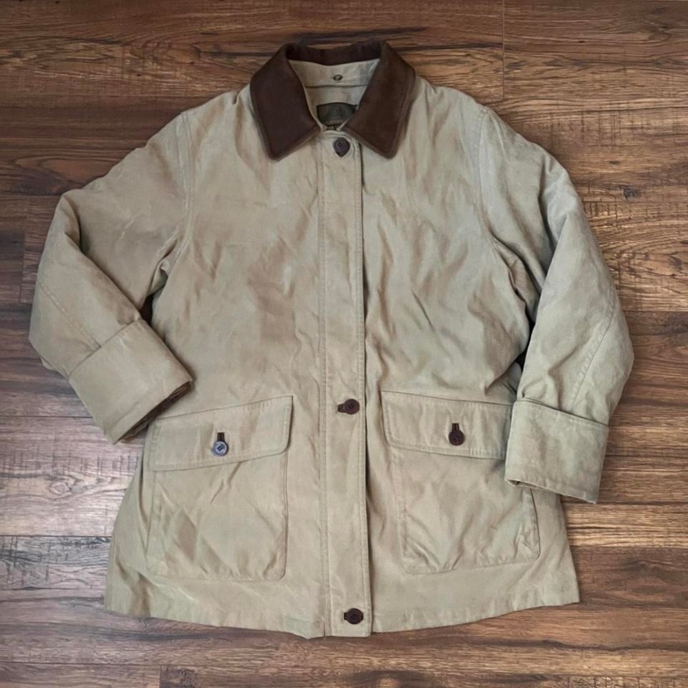 Tan Utility Jacket with Brown Collar
